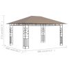 13'x10'x9' Taupe Gazebo with Mosquito Net