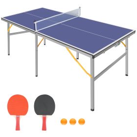 6ft Foldable Ping Pong Table with Net, Paddles and Balls