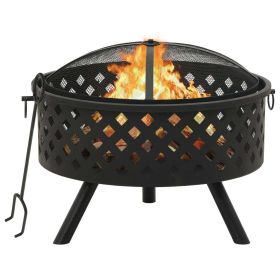 26.8" Steel Fire Pit with Poker 26.8"