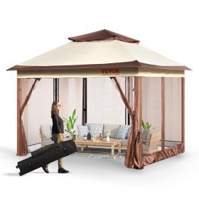 11' x 11' Pop up Gazebo for 8-10 People with Mosquito Netting