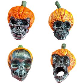 Pumpkin and Skull Resin Outdoor Decoration