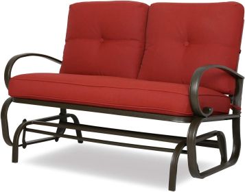 2 person Bench Patio Glider Swing Brick Red