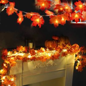 Maple Leaf Garland String Lights Fall Decor