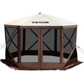 12' x 12' 6 Sided Pop-up Screen Gazebo with Mesh Windows