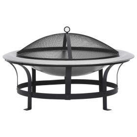 29.9" Stainless Steel Fire Pit with Grill