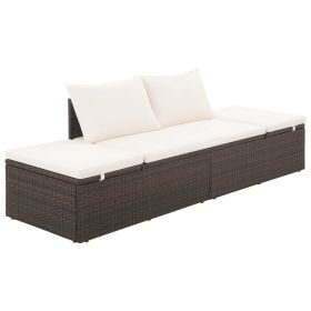 Patio Bed Brown 76.8"x23.6" Rattan