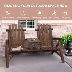 Wood Patio Bench with Coffee Table