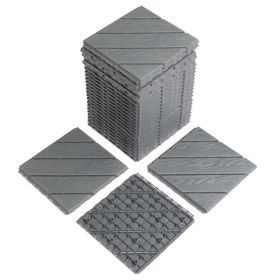 9 Pack Plastic Waterproof Interlocking Deck Tiles 11.8"x11.8"