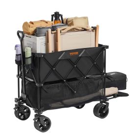 Collapsible Double Decker Wagon Cart with All-Terrain Wheels