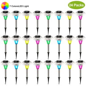 24Pack Solar Color Changing Garden Pathway Lights