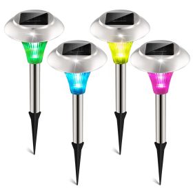 4Pack Color Changing Solar Garden Pathway Lights