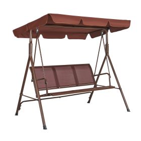 3-Seat Patio Swing Chair with Adjustable Canopy