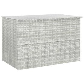 Light Gray Rattan Patio Storage Box 59.1"x39.4"x39.4"