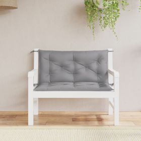 2pcs Gray Fabric Garden Bench Cushions - 39.4"x19.7"x2.8"