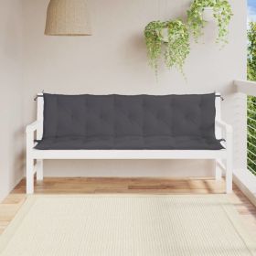 2pcs Anthracite Fabrict Garden Bench Cushions 70.9"x19.7"x2.8"