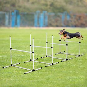 4 Pack White Adjustable Dog Agility Hurdles with Carry Bag