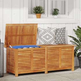 Solid Wood Acacia Garden Storage Box with Louver 59.1"x19.7"x22"