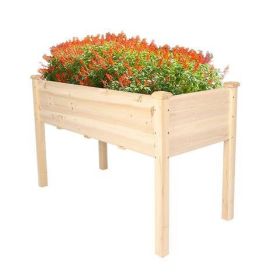 Bosonshop Wood Raised Garden Bed Planter