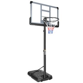 Adjustable 6.6'-10' Portable Basketball Hoop With 44" Backboard