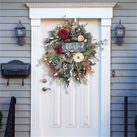 Artificial Fall Wreath with Leopard Print