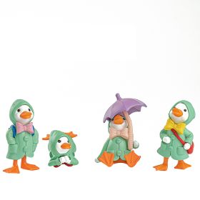 4Pcs Set of Green Raincoat duckling