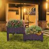 2 Piece Raised Plastic Garden Bed Planter