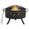 Fire Pit with Poker 30" XXL Steel