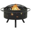 Fire Pit with Poker 30" XXL Steel