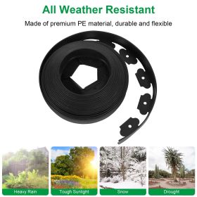 No-dig Black Plastic Landscape Edging Kit 2" x 32.8'