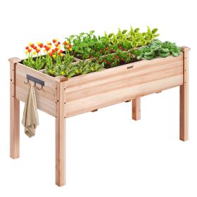 Raised Wooden Garden Bed Planter Box 47.2x22.8x30"