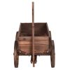 Wooden Wagon With Wheels Planter Box